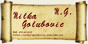 Milka Golubović vizit kartica